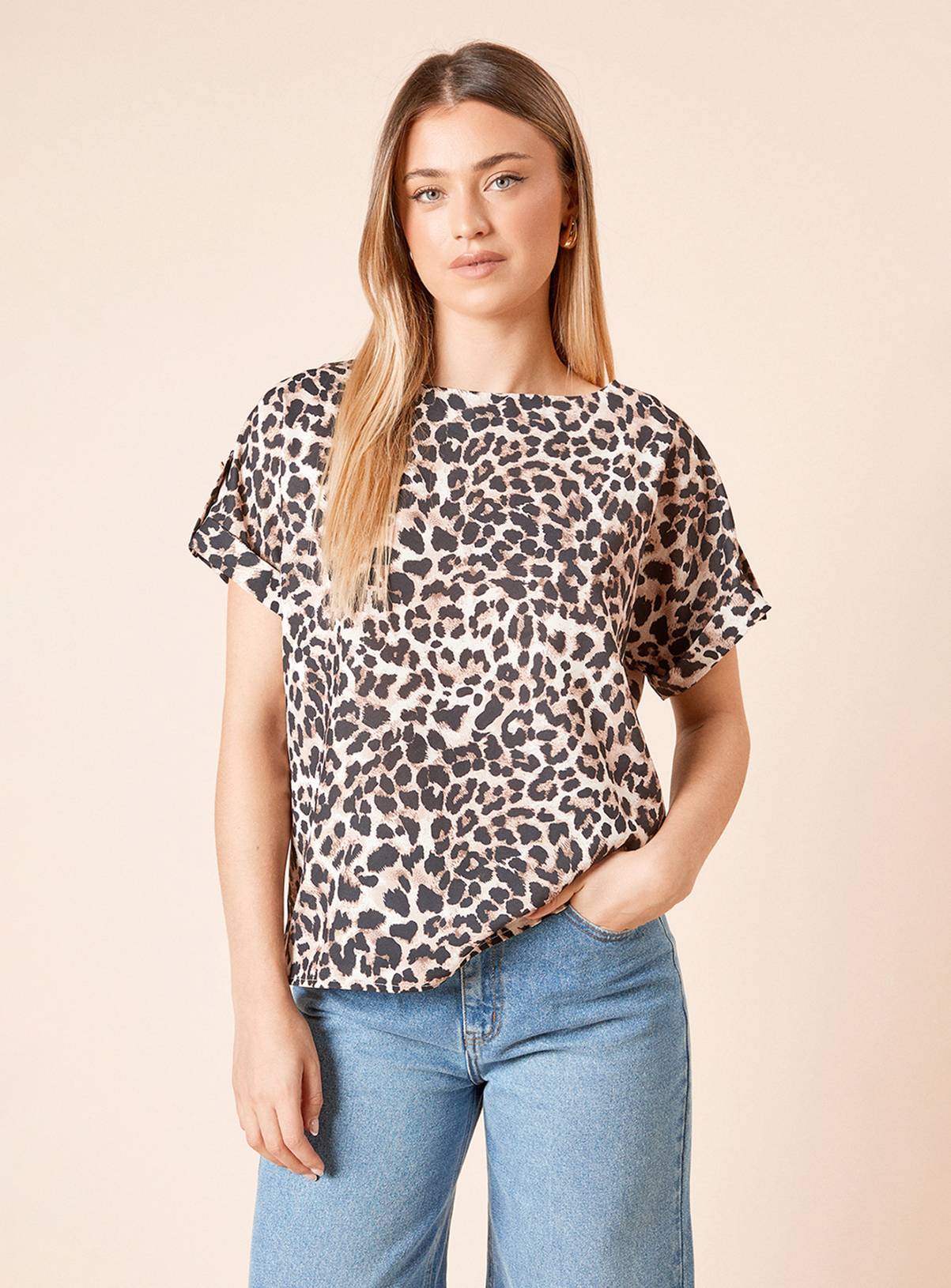 DOROTHY PERKINS Leopard Roll Sleeve Blouse 8 - Image 3